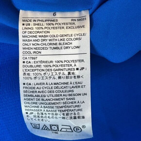 Banana Republic Factory Blue V-Neck Dress Size 6 NWT Pockets Stitching Lined - Picture 7 of 8